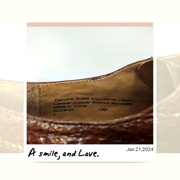 Stacy Adams Genuine Leather/Snake Men Oxford Shoes, size 10M (Never Worn) 🎩👞👞 - Picture 6 of 7